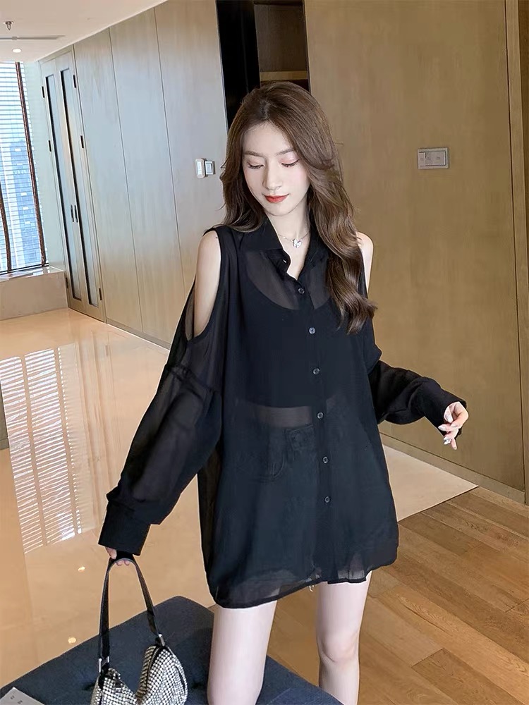 Izabella cold shoulder shirt SDZZ266 images